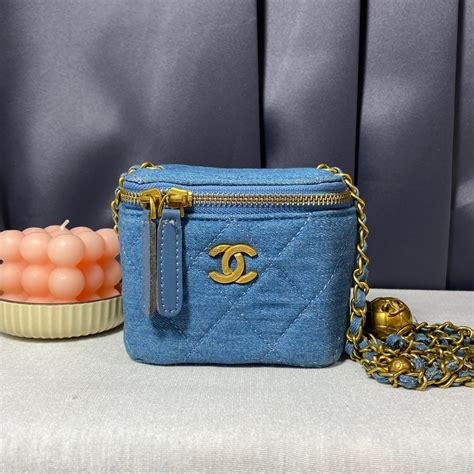 chanel vanity denim bag